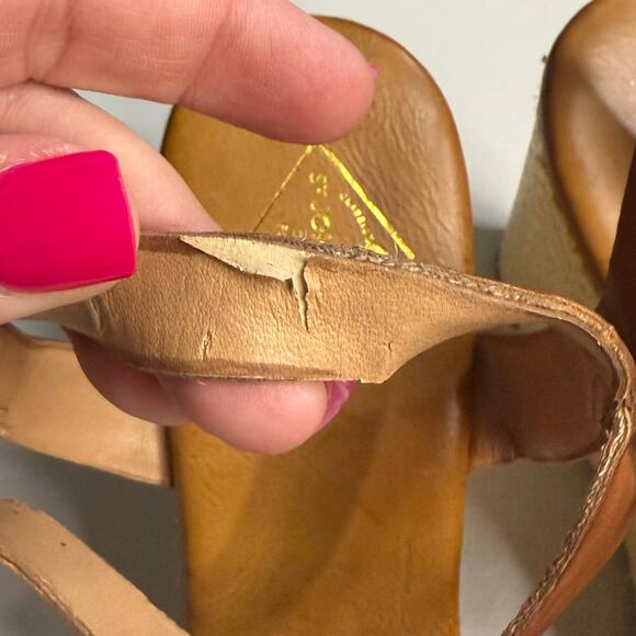 St. John's Bay Platform Wedge Sandals Size 10 M in Brown - Picture 8 of 9